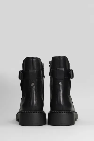 Ash Leather Chelsea Ankle Boots With Block Heel In Black