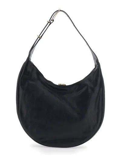 Little Liffner Black Shoulder Bag With Top Handle In Leather In Black