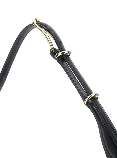 Little Liffner Black Shoulder Bag With Top Handle In Leather In Black