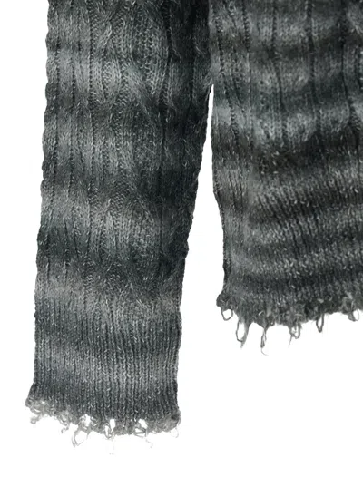 Won Hundred Fringed Striped Crew-neck Sweater In Gray