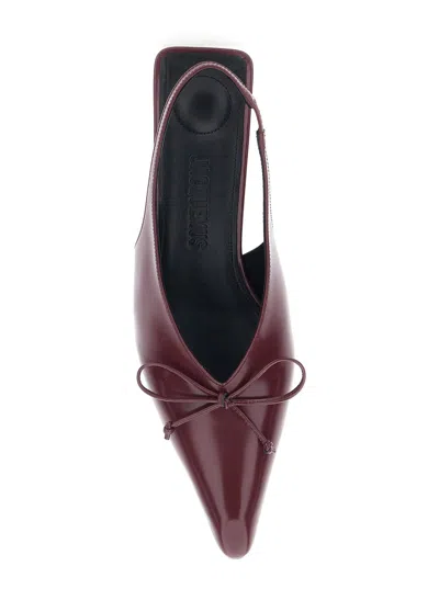 Jacquemus The "cubisto" Slingbacks In Burgundy