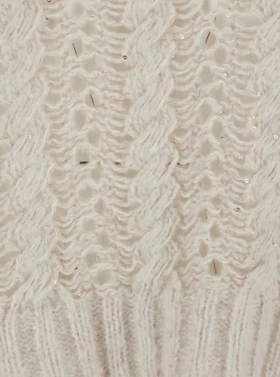 Antonelli Crew Neck Long Sleeve Sweater In Neutral