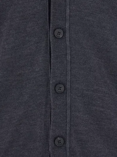 Jacquemus Embroidered Long Sleeve Cardigan In Gray