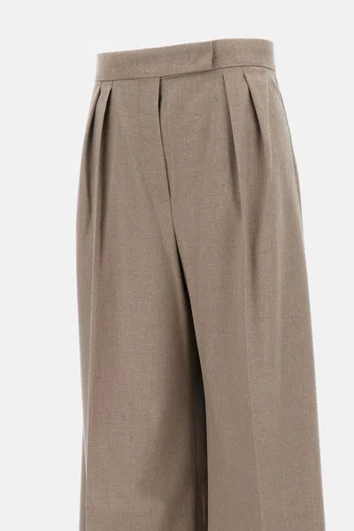 Max Mara High Waist Wide Leg Trousers Zulia In Brown