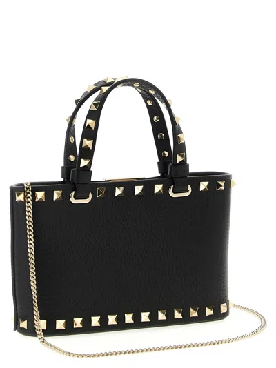 Valentino Rockstud Mini Tote Bag With Chain Strap In Black