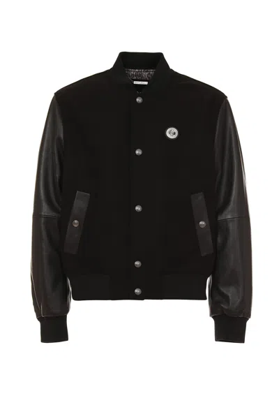 Roberto Cavalli Black Leather Bomber Jacket Just Cavalli In Black