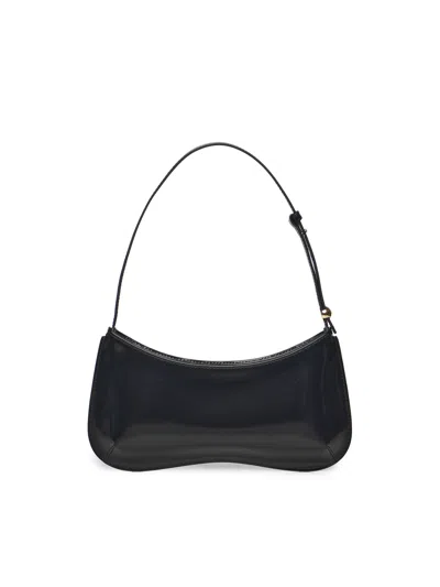 Jacquemus Versatile Shoulder Bag Adjustable Strap Smooth Finish In Black