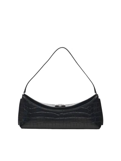 Jacquemus Le Calisson Crocodile-effect Leather Shoulder Bag In Black