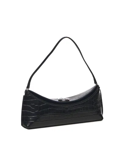 Jacquemus Le Calisson Crocodile-effect Leather Shoulder Bag In Black