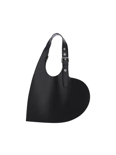 Coperni Asymmetrical Heart-shaped Shoulder Bag In Black