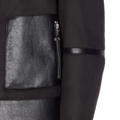 Patrizia Pepe Deep Green Reversible Short Fluffy Jacket In Black