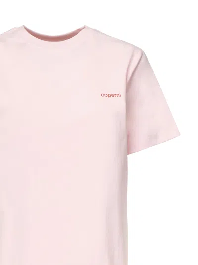 Coperni Embroidered Cotton T-shirt In Pink
