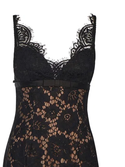 Self-portrait Floral Lace Maxi Dress In Black