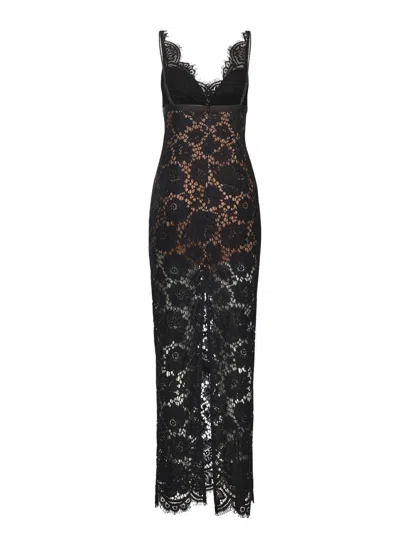 Self-portrait Floral Lace Maxi Dress In Black
