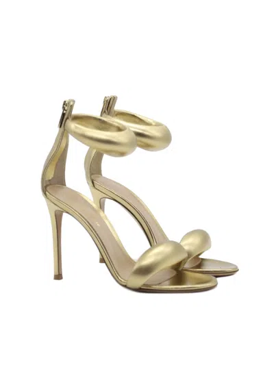 Gianvito Rossi Metallic Napa Ankle-cuff Stiletto Sandals In Gold