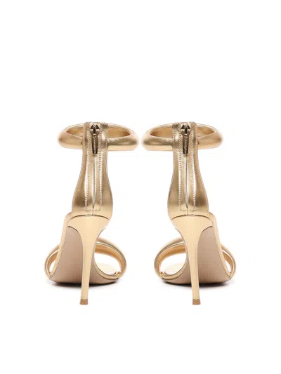 Gianvito Rossi Metallic Napa Ankle-cuff Stiletto Sandals In Gold