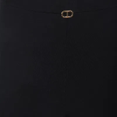 Twinset Pantalone Vita Alta Tecno Nero