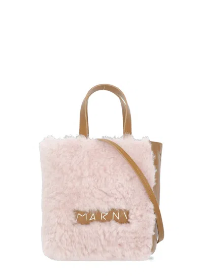 Marni Luxurious Handbag Featuring Removable Strap In Pink