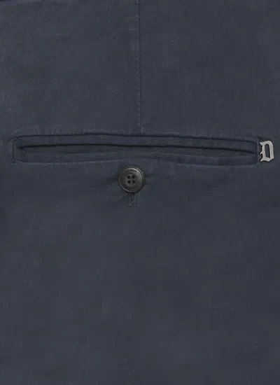 Dondup Mid-rise Tapered Chinos In Blue