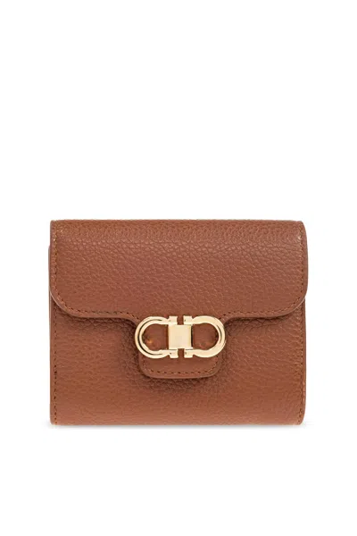 Ferragamo Compact Leather Wallets And Cardholders In Brown