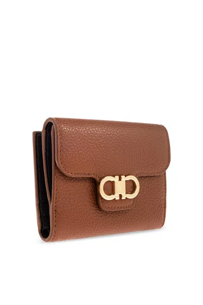 Ferragamo Compact Leather Wallets And Cardholders In Brown
