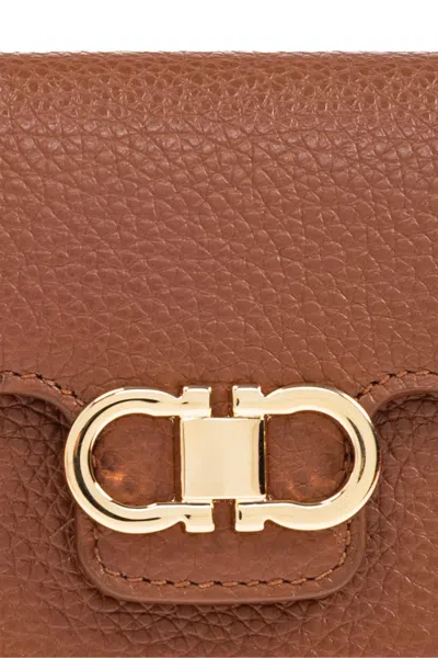 Ferragamo Compact Leather Wallets And Cardholders In Brown