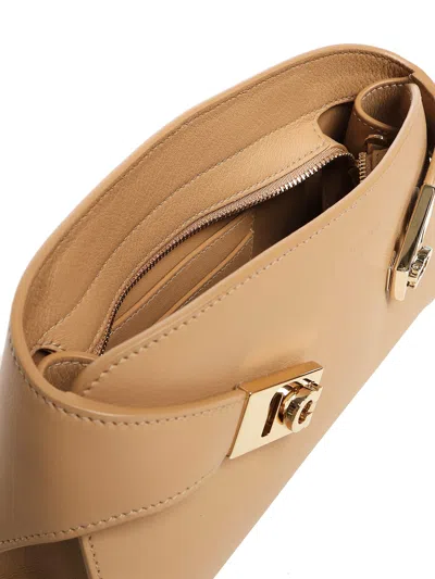 Ferragamo Mini Hug Shoulder Bag In Sand