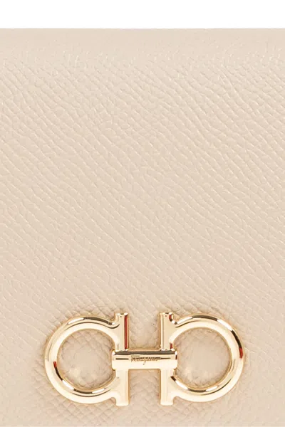 Ferragamo Leather Wallet In Neutral