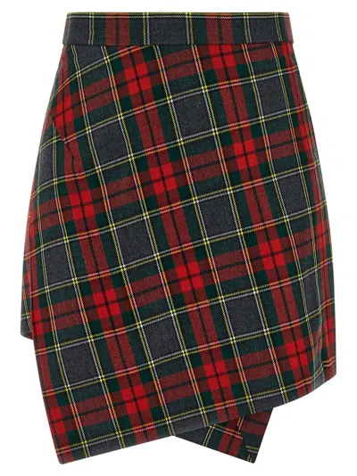 Vivienne Westwood Wool Mini Skirt With Tartan Pattern In Red