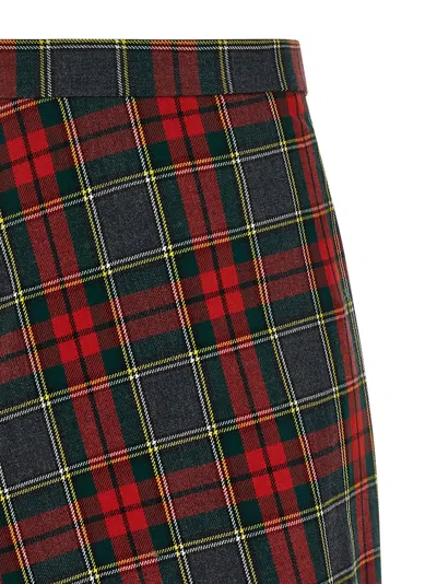 Vivienne Westwood Wool Mini Skirt With Tartan Pattern In Red