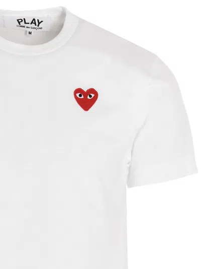 Comme Des Garçons Play Comme Des Garcons Play Mens Red Heart Logo T-shirt In White