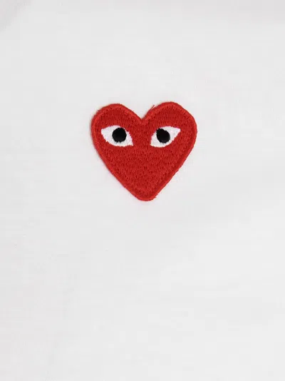 Comme Des Garçons Play Comme Des Garcons Play Mens Red Heart Logo T-shirt In White
