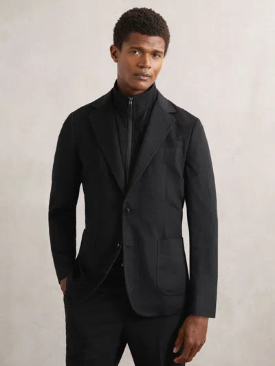 Reiss Modern Fit Removable Vest Blazer In Black