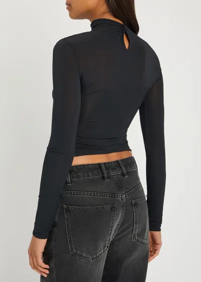 Jean Paul Gaultier Long Sleeve Top Garter Detail In Blue