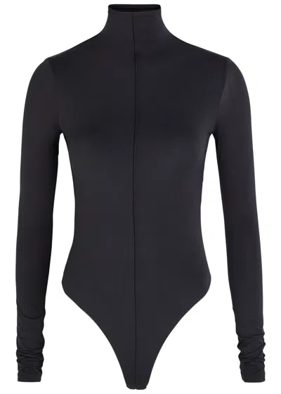 Wardrobe.nyc High-neck Stretch-polyamide Bodysuit In Black