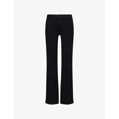 Paige Womens Black Shadow Manhattan Boot High-rise Slim-leg Denim Jeans In Black