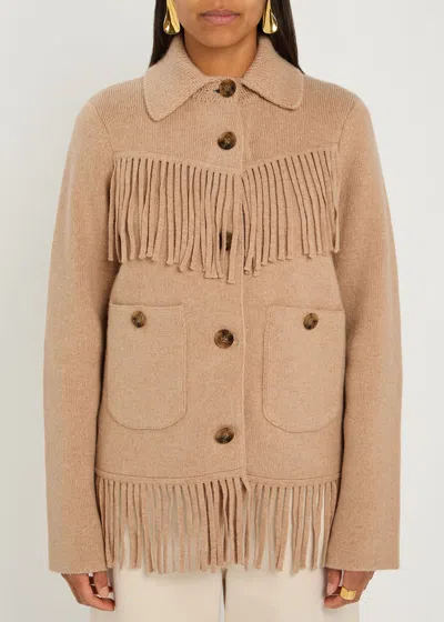 Guest In Residence Western Fringe Puffer Jackets Beige In Brown