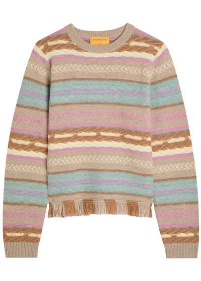 Guest In Residence Western Striped Wool And Cashmere-blend Jumper In Multi