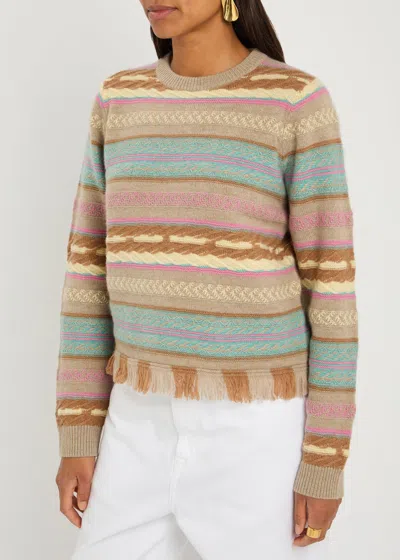 Guest In Residence Western Striped Wool And Cashmere-blend Jumper In Multi