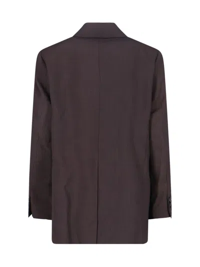 Low Classic Tailored Blazer With Notch Lapel And Pockets In Purple