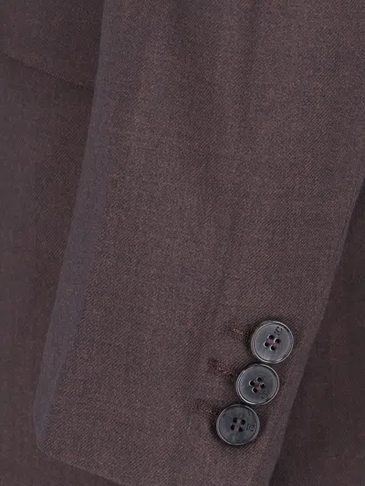 Low Classic Tailored Blazer With Notch Lapel And Pockets In Purple