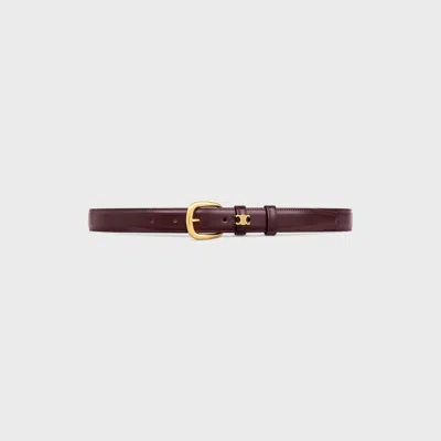 Celine Small 18mm Triomphe Belt In Taurillon Leather In Brown