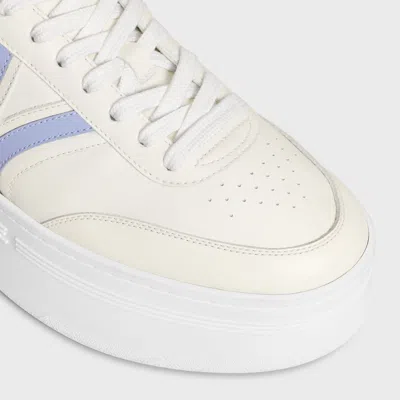 Celine Leather Block Sneakers With Triomphe Logo On The Back In White
