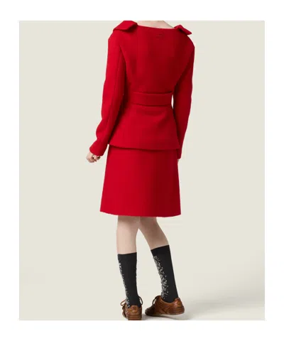 Miu Miu Mohair Skirt In Red