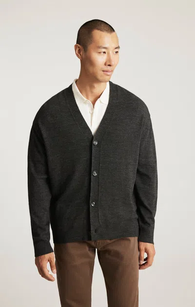 Mavi Button-up Cardigan In Anthracite Melange In Gray