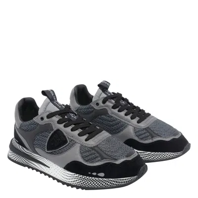 Philippe Model Casual Sneakers With Rubber Sole And Mesh In Black