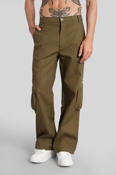 Off-white Pants In Green Cotton In Green