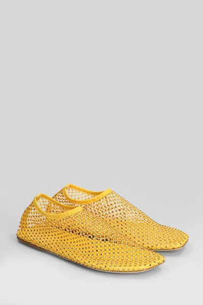 Christopher Esber Minette Flat Ballet Flats In Yellow Polyester In Yellow