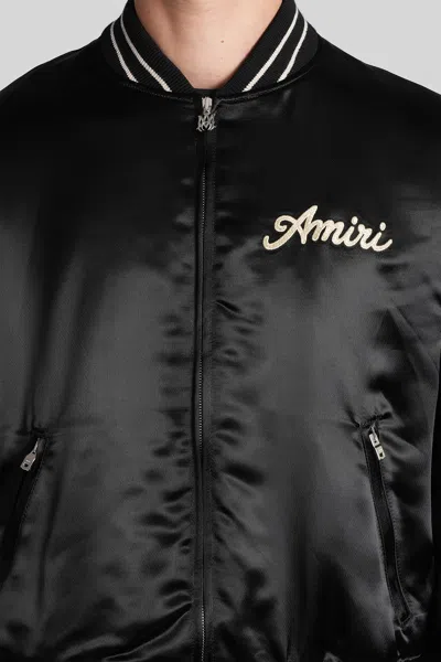Amiri Men Black Jacket With Logo On The Front And Back In Tech Fabric Man In Black