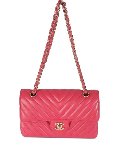Pre-owned Chanel Double Flap Shoulder Bag In Pink